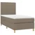 Vidaxl Box spring postelja z vzmetnico LED taupe 90x200 cm blago