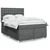 Vidaxl Box spring postelja z vzmetnico temno siva 160x200 cm blago