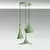 Conceptum Hypnose Luster Tom-3556, 45 cm, 3xE27 s, Zeleni