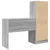 Stol s ladicama s policom s pohranom 2 pcs Siva Sonoma