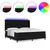 LED Box Spring Krevet s uzglavljem Crna 200 x 200 cm tkanina