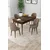 Hanah Home trpezarijski set Rut, sto na razvlačenje i 4 stolice, ploča u dekoru drveta Baroque, kapućino tkanina Babyface