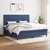 Vidaxl Box spring postelja z vzmetnico moder 200x200 cm blago