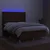 Vidaxl Box spring postelja z vzmetnico LED temno rjava 140x200cm blago