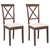 vidaXL Jedilni stoli z blazinami 2 kosa Brown Solid Wood Rubber