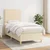 Vidaxl Box spring postelja z vzmetnico krem 90x190 cm blago
