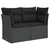 Set sofe 7 pcs Crna Poli Rattan i čelik