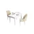 Hanah Home trpezarijski set Arp, sto i 2 stolice, bela ploča, krem tkanina Babyface