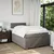 Vidaxl Box spring postelja z vzmetnico taupe 120x200 cm blago