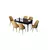 Hanah Home Set Trpezarijski sto i 6 stolica Zen, Oker-crni