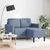 Sofa 2-sjed s ležaljkom u obliku slova L plava 125 cm lan