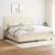 Vidaxl Box spring postelja z vzmetnico krem 200x200 cm blago