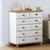 Komoda ASKIM Bijelo 91 x 40 x 95,5 cm Čvrsto borovo drvo