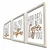 WALLXPERT Dekorativna uramljena MDF slika (3 komada) 3PKCT 020