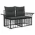 Set vanjskih sofa s jastukom 6 pcs Crna i tamno siva Poliester