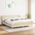 Vidaxl Box spring postelja z vzmetnico krem 160x200 cm blago