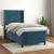 shumee Box spring postelja z vzmetnico temno modra 100x200 cm žamet
