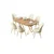 Hanah Home Set Trpezarijski sto i 6 stolica Lai, Krem