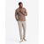 Ombre Mens structured polo longsleeve with patch - brown