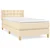 Vidaxl Box spring postelja z vzmetnico krem 90x190 cm blago