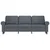 Vidaxl Trosed temno siv 180 cm žamet