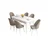 Hanah Home Set Trpezarijski sto i 6 stolica Roz, Bež-beli
