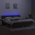 Vidaxl Box spring postelja z vzmetnico LED temno rjava 200x200cm blago