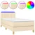 Vidaxl Box spring postelja z vzmetnico LED krem 90x190 cm blago