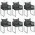7-dijelni vrtni blagovaonski set od PVC ratana crni