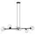 Luster na sajli ROSSI 6xE14/10W/230V crna/prozirna