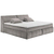 MID.YOU POSTELJA BOXSPRING 200 cm  x 240 cm , tekstil, leseni material sivorjava