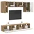Set TV komoda Zidne 5 pcs Sonoma hrast Konstruirano drvo