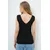 Trend Alacati Stili Ženska bluza bez rukava Alc-X13753, V-izrez, Crna