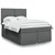 Vidaxl Box spring postelja z vzmetnico temno siva 140x200 cm blago