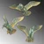 Aberto Design Set dekorativnih figura BIRDS 1,25x5x11, 20x4x17, 21x6x13, 3 komada, Zlatna boja