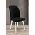 Hanah Home set trpezarijskih stolica Platinum 6 kom, crna tkanina Jerry, bele metalne noge