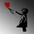 Opviq Zidna dekoracija Banksy-13-1, 105x85 cm, 1.5 mm, Crno-crvena