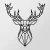 Wallity Zidna dekoracija Deer 2, 60x65 cm, 1.2mm, Crna
