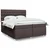 Vidaxl Box spring postelja z vzmetnico temno rjav 200x200 cm blago