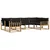 Set vanjskih sofa s jastukom 6 pcs Bijela i crna