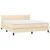 vidaXL Box spring postelja z vzmetnico LED krem 180x200 cm blago