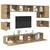 Set TV komoda Zidne 8 pcs Umjetnički hrast Konstruirano drvo