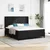 Vidaxl LED Box Spring Postelja z vzmetnico Črna 180 x 200 cm blago
