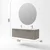 Skye Decor Set kupatilskog ormarića sa umivaonikom i ogledalom, 2 dela, Sivi