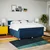 Vidaxl Box spring postelja z vzmetnico modra 180x200 cm blago