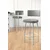 Hanah Home set od 2 barskih stolica Wosa, siva tkanina Babyface, bele metalne noge
