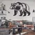 WallXpert metalni zidni ukras 5342, medved, 60 x 40 cm, crni
