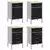 Radni ormar s ladicama 4 pcs Crna i Siva 200 x 55 x 85 cm