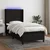 Vidaxl Box spring postelja z vzmetnico LED črna 90x190 cm blago