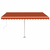 vidaXL Prostostoječa avtomatska tenda 450x350 cm oranžna/rjava